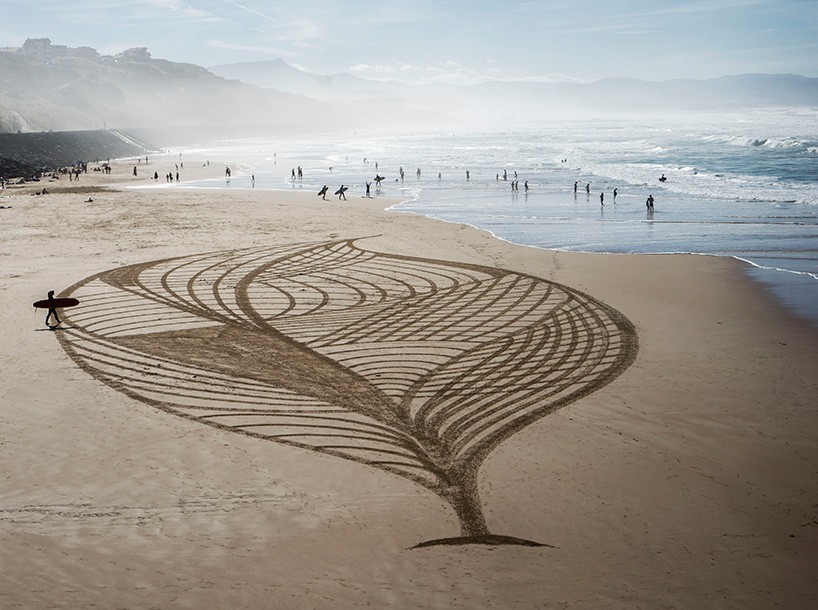 ephemeral sand drawings created by french artist sam dougados