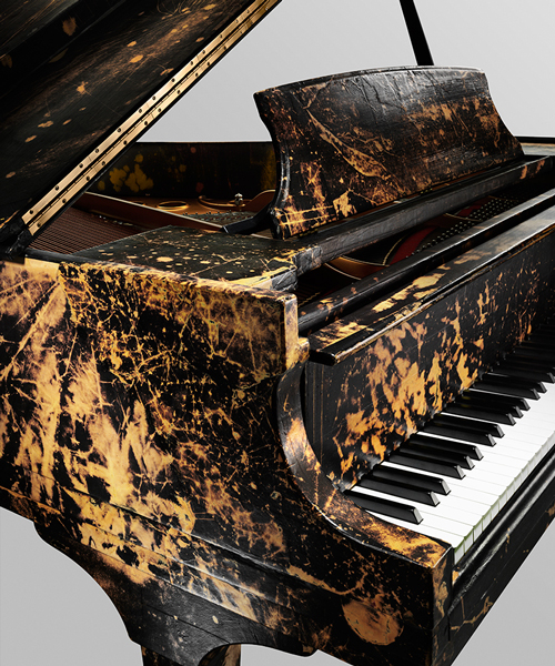 mark bradford artistically interprets a steinway spirio piano with paper and bleach
