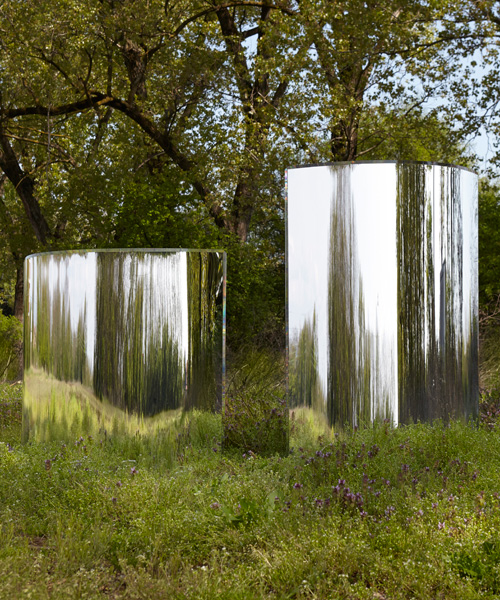 tokujin yoshioka's prism partition for glas italia transforms different settings into mirage reflections