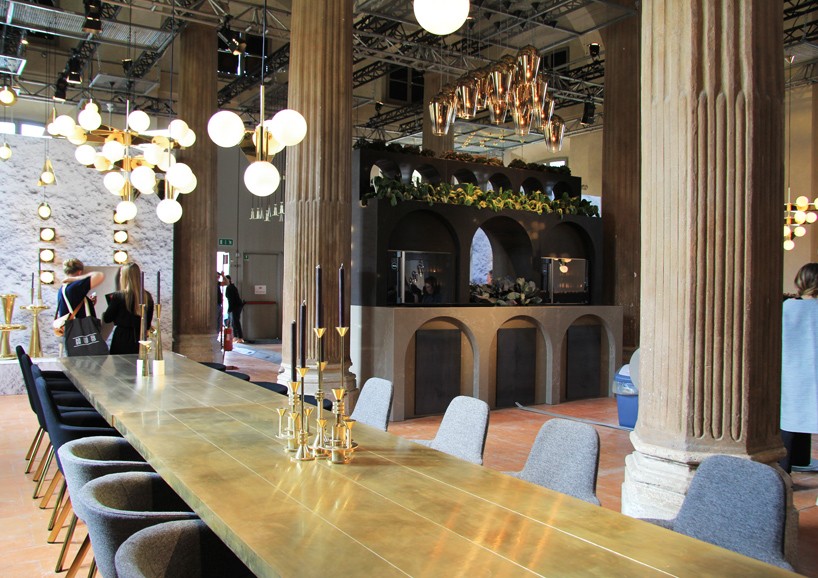 tom dixon explores the four elements with 'the restaurant' for caesarstone