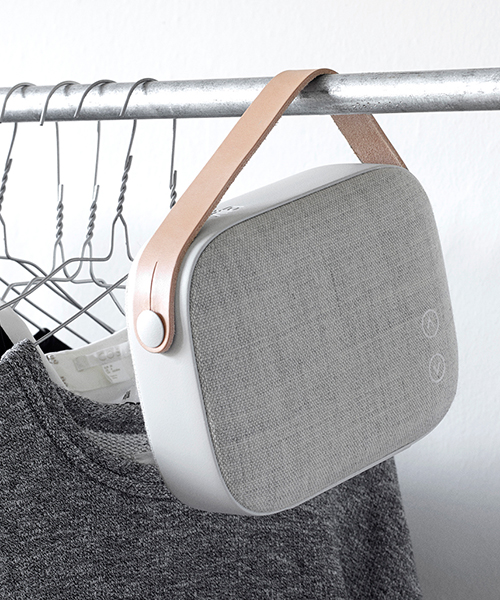 vifa's helsinki wireless loudspeaker includes swedish leather strap and solid aluminum frame