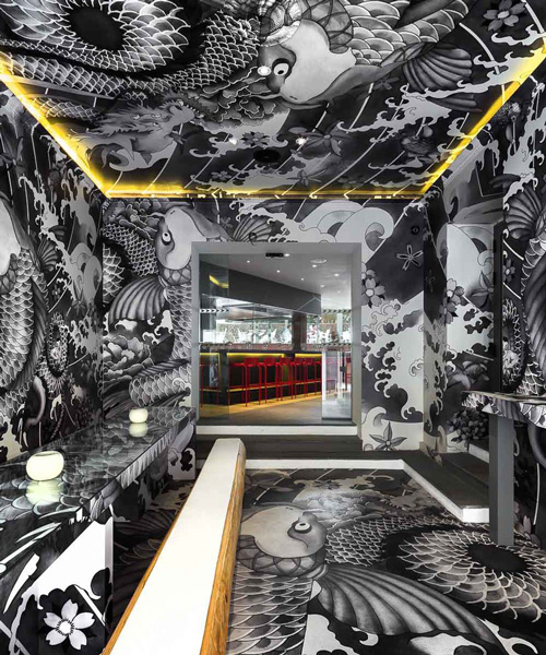 vincent coste inks japanese restaurant in france with yakuza tattoo motifs