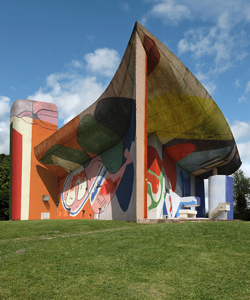 xavier delory envisions le corbusier's ronchamp chapel covered in graffiti