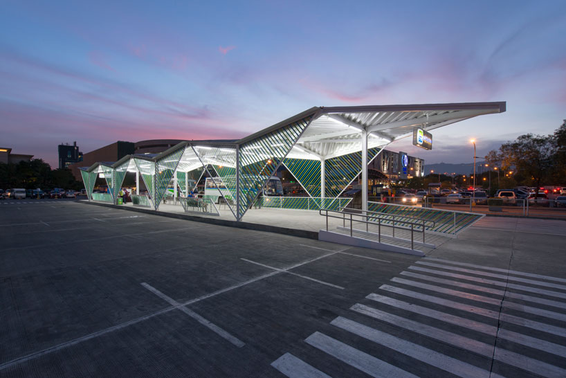 CAZA creates cebu city's new bus stations referencing basket weaving