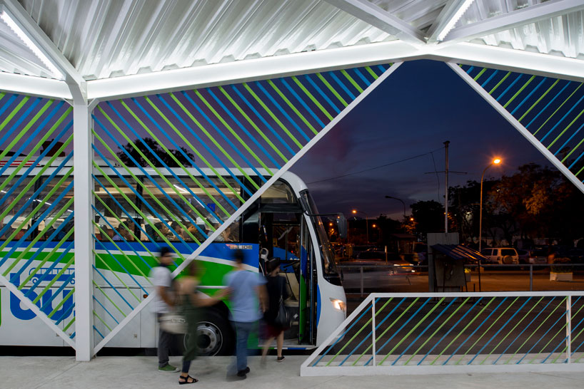 CAZA creates cebu city's new bus stations referencing basket weaving