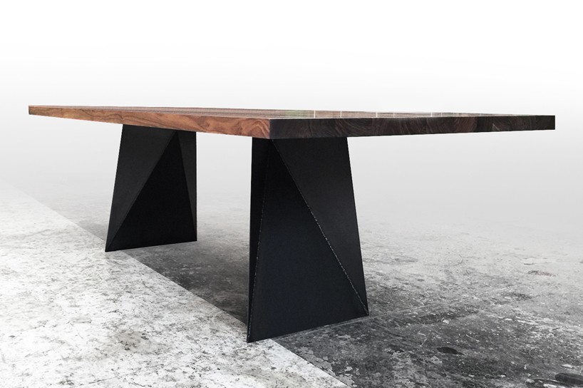 setsu & shinobu ito's KU'KI table for riva 1920 floats on roughly welded legs