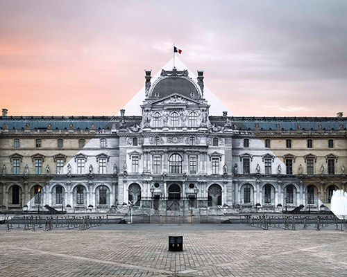 JR completes monumental anamorphic artwork on the louvre's glass pyramid