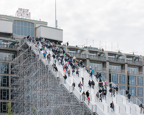 MVRDV's giant scaffold staircase in rotterdam opens to the public