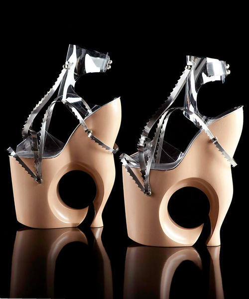 omar perez's sculptural heels have been worn by famous clients including lady gaga