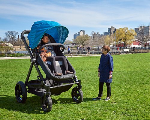 adult-sized strollers let parents test out their baby's ride