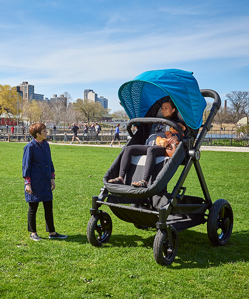 adult-sized strollers let parents test out their baby's ride