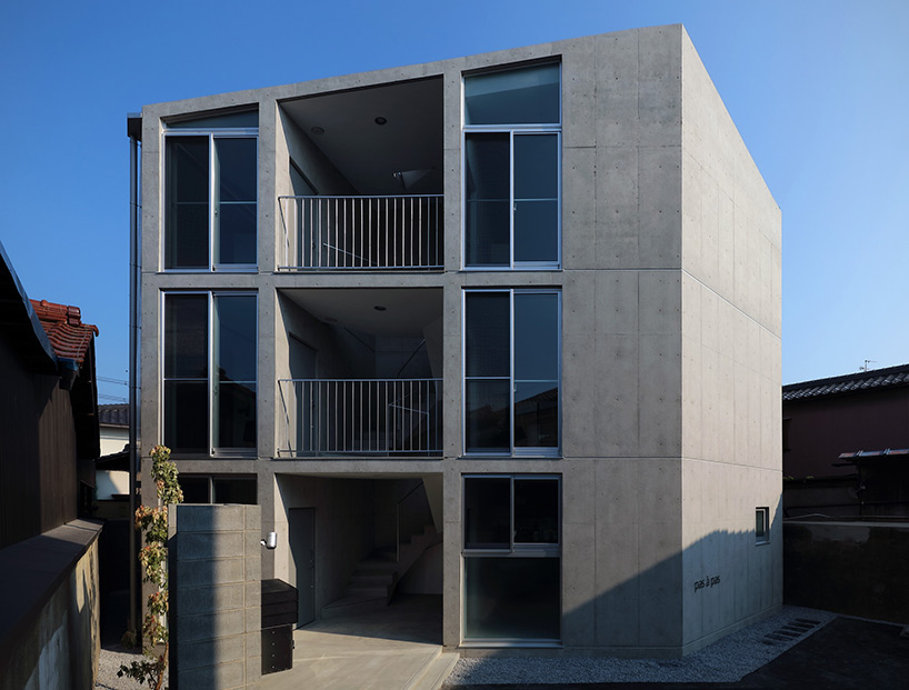 alphaville constructs concrete hikone studio apartments in japan