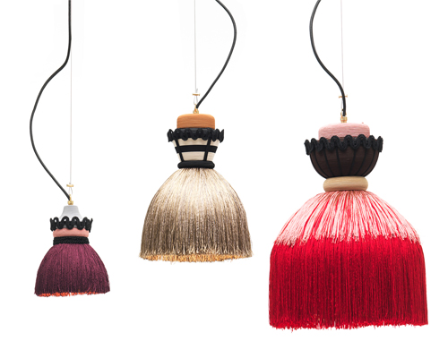 cristina celestino references stiff petticoats in madama lamp collection for MOGG