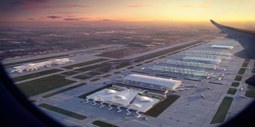 heathrow airport expansion shortlisted grimshaw zaha hadid architects hok benoy terminal designboom