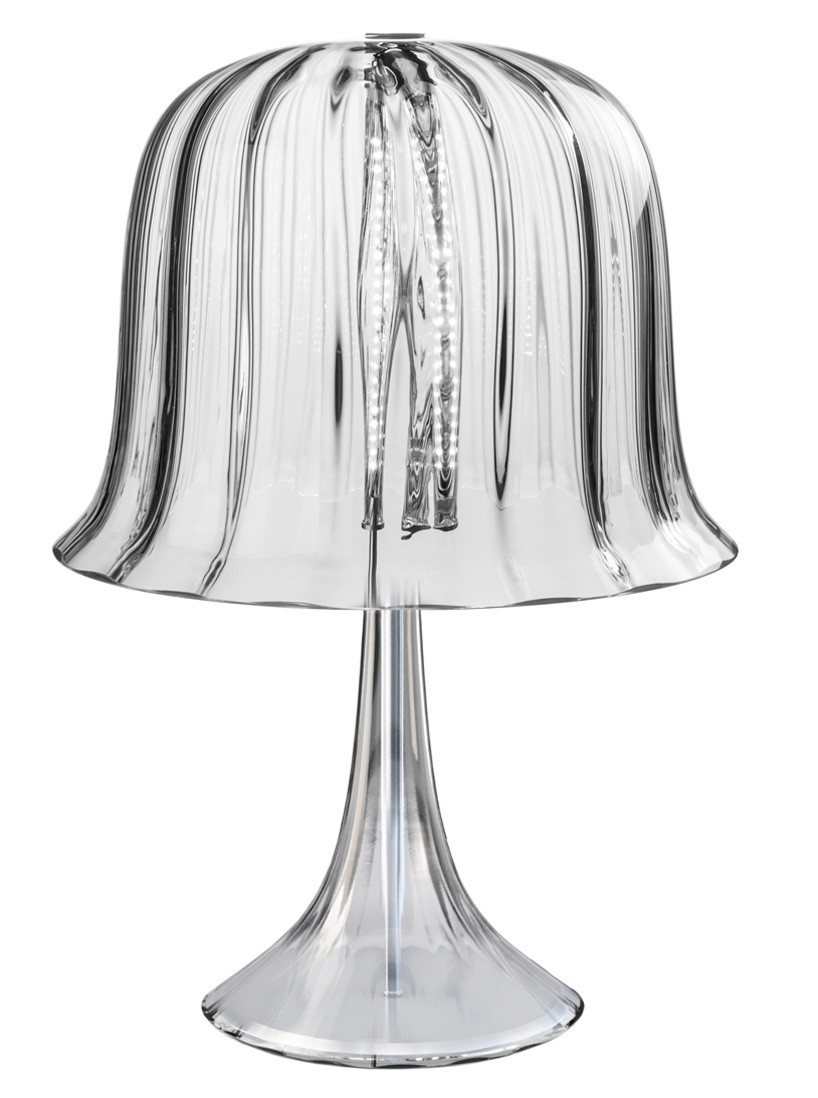 iosa ghini's kalika table lamp for venini features a flowing bell top shade