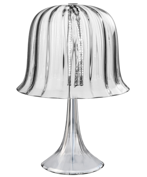 iosa ghini's kalika table lamp for venini features a flowing bell top shade
