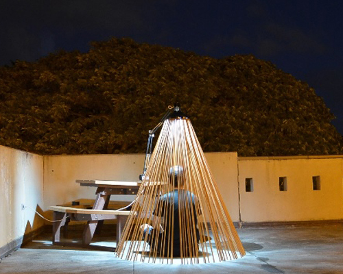 lamphouse installation projects spatial structures and warm energy after dark