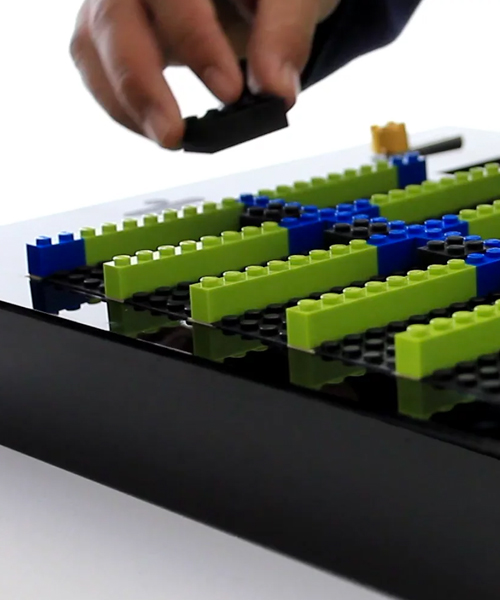 LEGO music by esteban cardona uses plastic toy bricks to construct a DIY keyboard