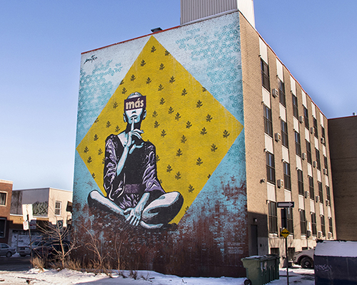 mateo explores consumption in más mural in montréal