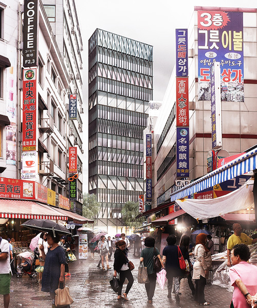 mecanoo plans 14-floor namdeamun office building next to historic seoul market