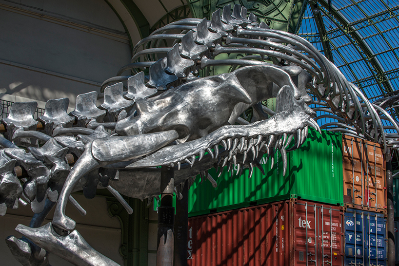 huang yong ping snakes 250 meter skeletal serpent through paris' grand palais
