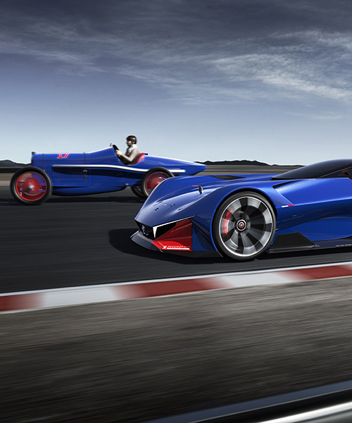 hybrid racing concept by peugeot pays tribute to victories at indy speedway
