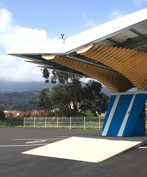 peugeot design lab's solar charging station propels electric mobility into local cityscape