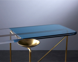 roberto giacomucci combines brass and methacrylate surfaces in empirica collection