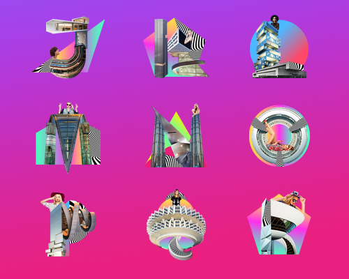 valeria prada creates a surreal multi-layered alphabet for 36 days of type