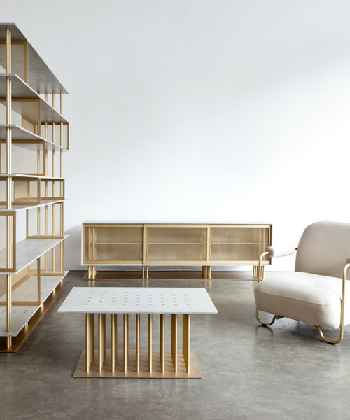 sebastien leon’s furniture for atelier d’amis elegantly references the construction sites of NYC