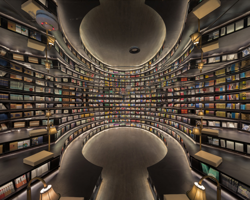 X+living's zhongshuge-hangzhou bookstore in china displays a theatrical reading area