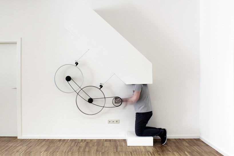 HEUREKA! installation by moradavaga uses bicycle wheels to illuminate kaleidoscopic space