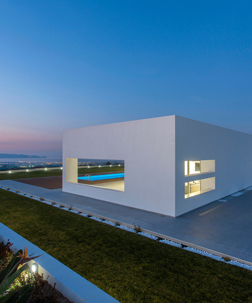 3+ architecture's L-shaped residence in crete is oriented to offer sea views