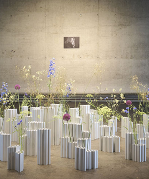 bouroullec brothers pay tribute to zaha hadid with installation inside the vitra fire station