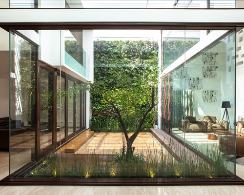 bangalore's B-one house by cadence architects includes a private outdoor courtyard