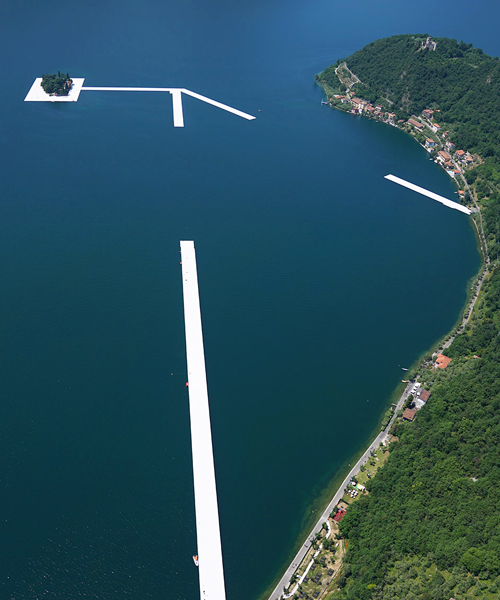 the floating piers: christo's water walkway across lake iseo, italy nears completion