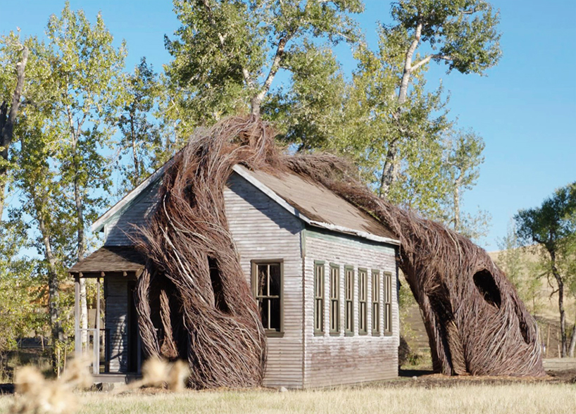 patrick dougherty weaves daydreams from willow trees at tippet rise, montana