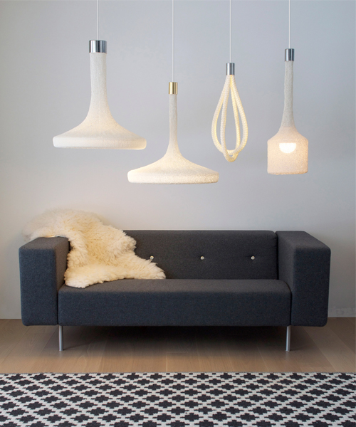elizabeth salonen hand-knits loop lamp collection