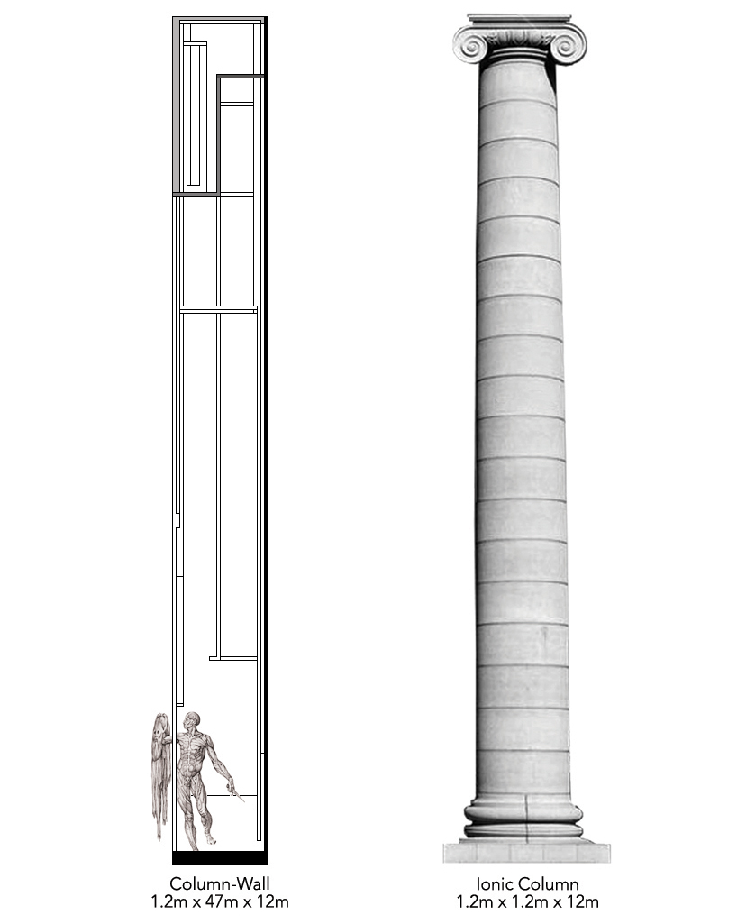 glassless column wall proposal inter esse studio