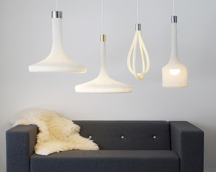 elizabeth salonen hand-knits loop lamp collection