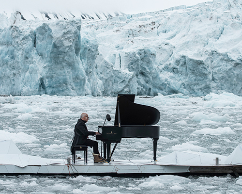 ludovico einaudi orchestrates floating performance in the arctic ocean for greenpeace