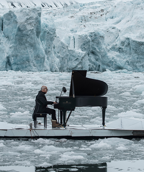 ludovico einaudi orchestrates floating performance in the arctic ocean for greenpeace