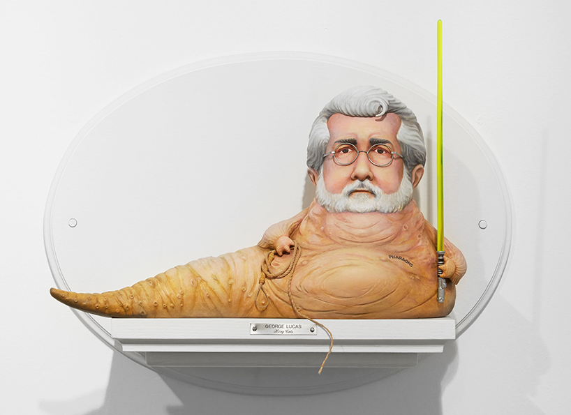 mike leavitt's satirical sculptures blend famous film directors with their characters