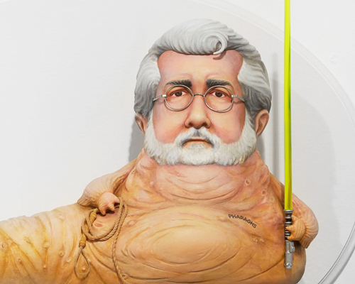 mike leavitt's satirical sculptures blend famous film directors with their characters