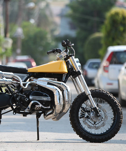 moto exotica’s 'eight' motorcycle uses uncommon stainless steel details for power + off-roading