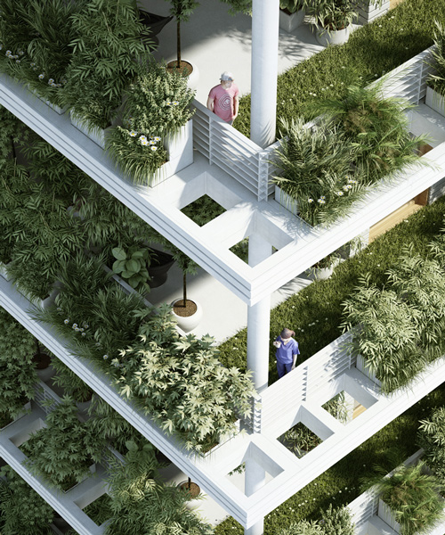 penda proposes green-filled sky villa residences in india