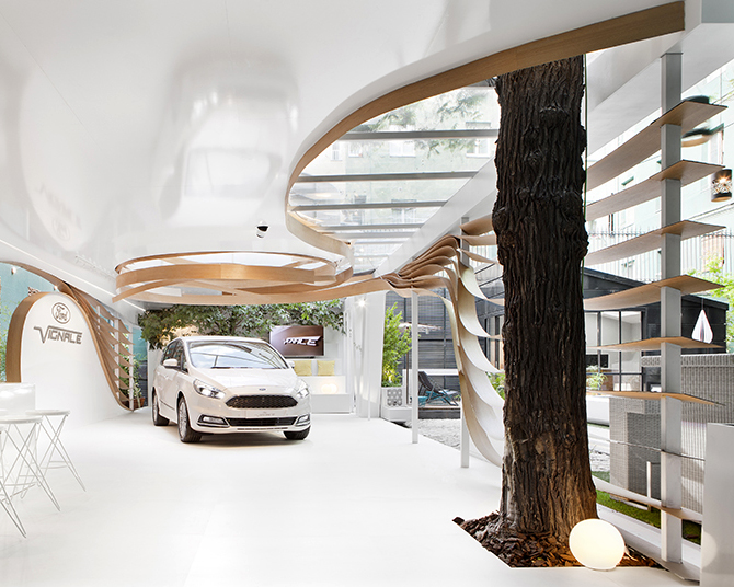 ruiz velázquez blends architecture and nature in madrid's ford vignale pavilion