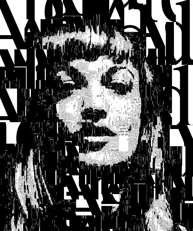 sergio albiac generates typographic collage portraits from code and transcribed voice