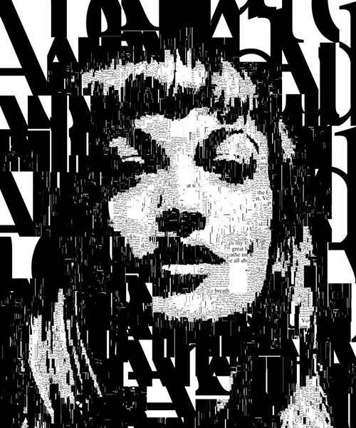 sergio albiac generates typographic collage portraits from code and transcribed voice