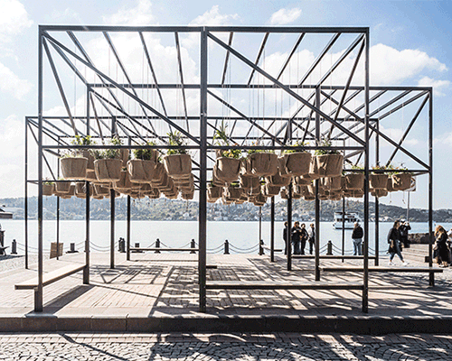 SO? architecture suspends interactive sky garden in istanbul's ortaköy square